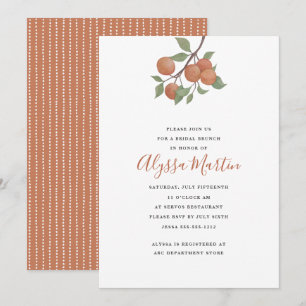 Elegant watercolor citrus stem/oranges design invitation