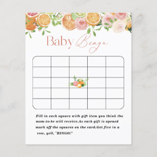 Elegant Watercolor Citrys Pink Flowers Baby shower