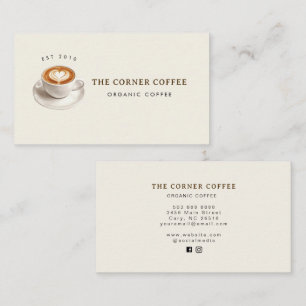 Elegant watercolor Coffee shop Business Card