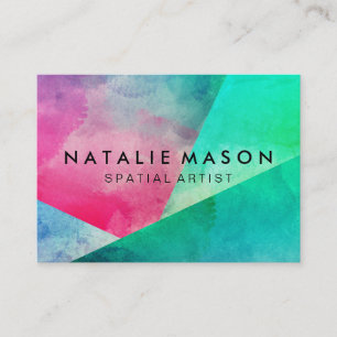 Elegant Watercolor Colour Blocks Business Card