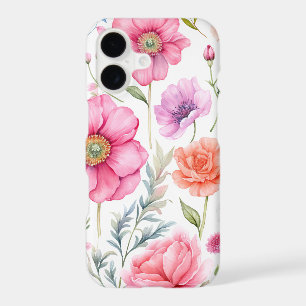 Elegant Watercolor Colourful Flowers Flora Patter