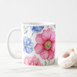 Elegant Watercolor Colourful Flowers Flora Patter Coffee Mug