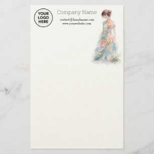 Elegant Watercolor Couture Bridal Fashion Designer Stationery