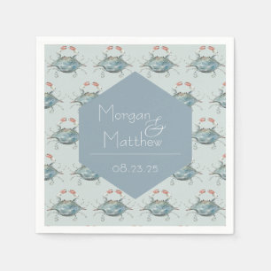 Elegant Watercolor Crab Paper Napkin