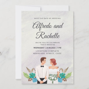 Elegant Watercolor Custom Wedding Invitation