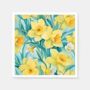 Elegant Watercolor Daffodil Napkin