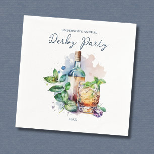 Elegant Watercolor Derby Party Napkin