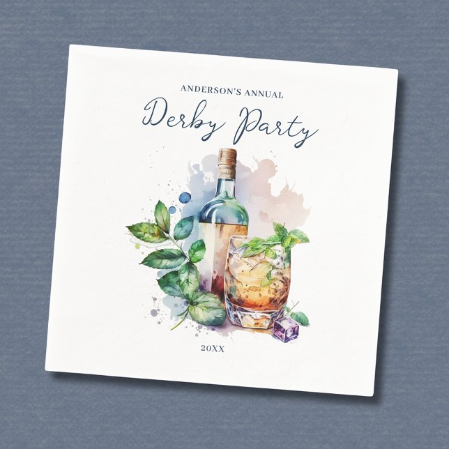 Elegant Watercolor Derby Party  Napkin (Creator Uploaded)