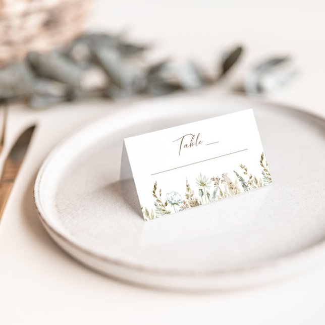 Elegant Watercolor Dried Foliage Wedding Place Card (Creator Uploaded)