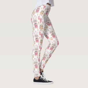Elegant Watercolor Easter Pattern Leggings