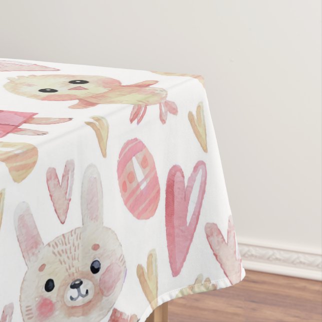 Elegant Watercolor Easter Pattern | Tablecloth (In Situ)
