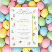 Elegant watercolor Eggs Easter BRUNCH  