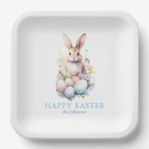 Elegant Watercolor Eggs Floral Easter BRUNCH Paper Plate