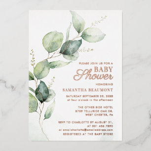 Elegant Watercolor Eucalyptus Baby Shower
