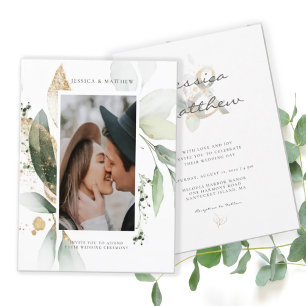 Elegant Watercolor Eucalyptus Botanical Wedding  Invitation