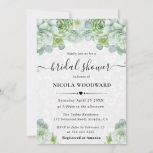 Elegant Watercolor Eucalyptus Bridal Shower Invitation