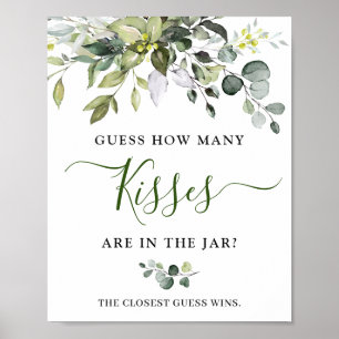 Elegant Watercolor Eucalyptus Bridal Shower Poster
