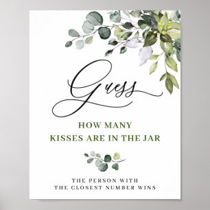 Elegant Watercolor Eucalyptus Bridal Shower Poster