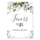 Elegant Watercolor Eucalyptus Favors Wedding Sign