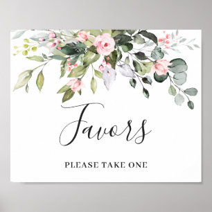 Elegant Watercolor Eucalyptus Favours Wedding Sign