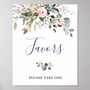 Elegant Watercolor Eucalyptus Favours Wedding Sign