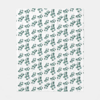 Elegant watercolor eucalyptus  fleece blanket