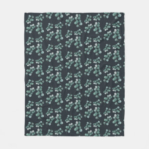 Elegant watercolor eucalyptus  fleece blanket