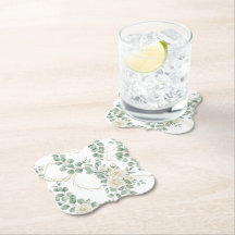 Elegant Watercolor Eucalyptus & Gold Geometric Flo