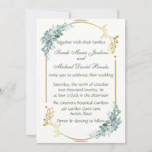 Elegant Watercolor Eucalyptus Greenery Wedding Inv Invitation
