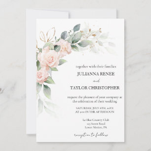 Elegant Watercolor Eucalyptus Greenery Wedding  Invitation