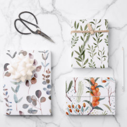 Elegant Watercolor Eucalyptus Pattern  Wrapping Paper Sheet
