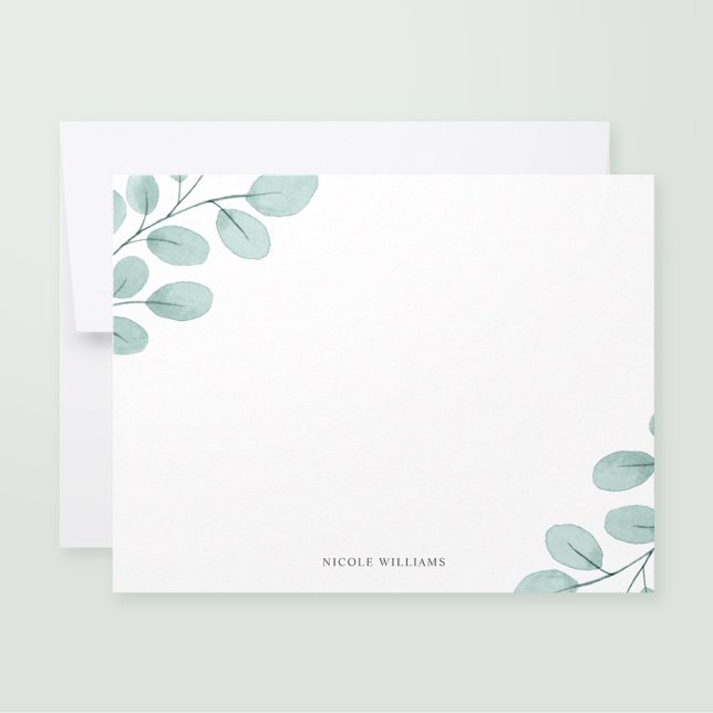 Elegant Watercolor Eucalyptus Stationery Card (Creator Uploaded)