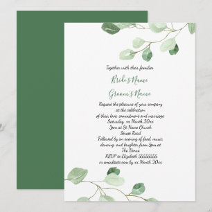 elegant watercolor eucalyptus wedding invitation