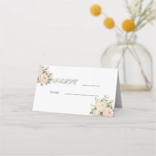 Elegant Watercolor Eucalyptus Wedding Place Card