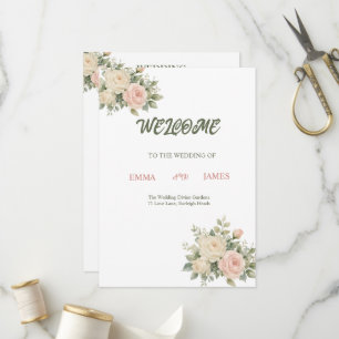 Elegant Watercolor Eucalyptus Wedding Program Programme
