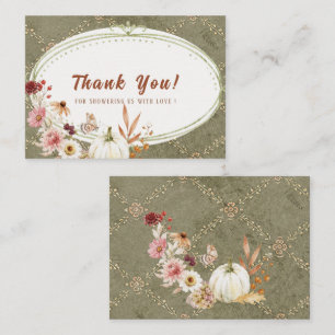 Elegant Watercolor Fall in Love a Sweet little Pum Card