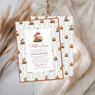Elegant Watercolor fall in love boho Baby Shower Invitation