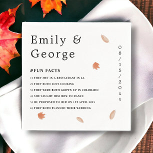 Elegant Watercolor Fall Leaves Fall Floral Wedding Napkin