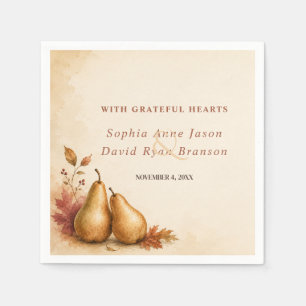 Elegant Watercolor Fall Thanksgiving Wedding Napkin