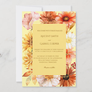 Elegant Watercolor Fall Wedding Invite