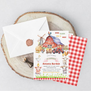 Elegant  Watercolor  Farm Baby  2st birthday Invitation