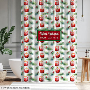 Elegant watercolor festive holiday shower curtain