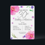 Elegant Watercolor Floral 30th Birthday Invitation<br><div class="desc">Celebrate a milestone with this elegant watercolor floral 30th birthday invitation, featuring a beautiful hand-painted floral design on a watercolor paper textured background for a unique, artistic touch. Perfect for a classy and memorable celebration, this invite offers fully editable text so you can easily personalize all the details. Designed for...</div>