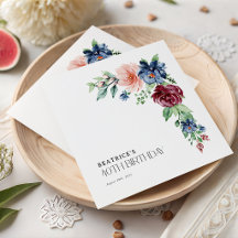 Elegant Watercolor Floral 40th Birthday