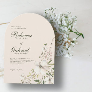 Elegant Watercolor Floral Arch Wedding Invitation