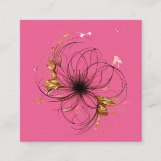 Elegant Watercolor Floral Art Square Business Card