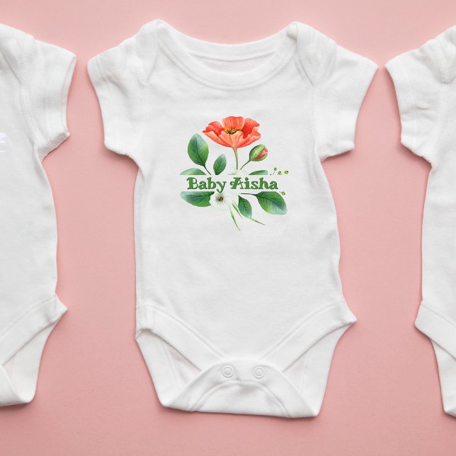 Elegant Watercolor Floral Baby Bodysuit | New Baby (Creator Uploaded)