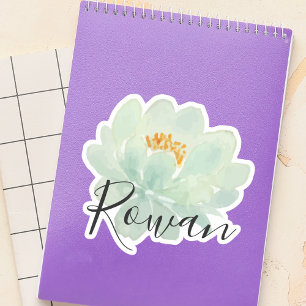 Elegant Watercolor Floral Black Script Name