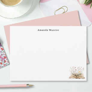 Elegant Watercolor Floral Books Personalised  Card