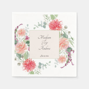 Elegant Watercolor Floral Bouquet Napkin